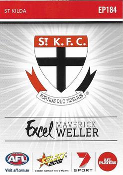 2016 Select Footy Stars - Excel #EP184 Maverick Weller Back